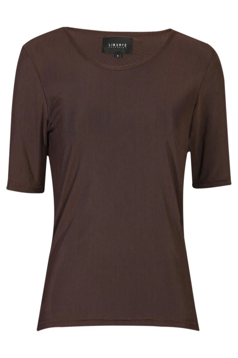 Liberte - Mesh Ss Tshirt 22064 - Dark Brown