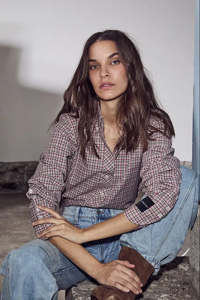 Haute L'Amitié - Emilie Check Shirt HL10747 - Iced Rose