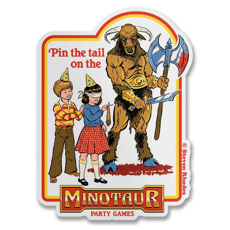 Steven Rhodes - Minotaur Party Games Sticker