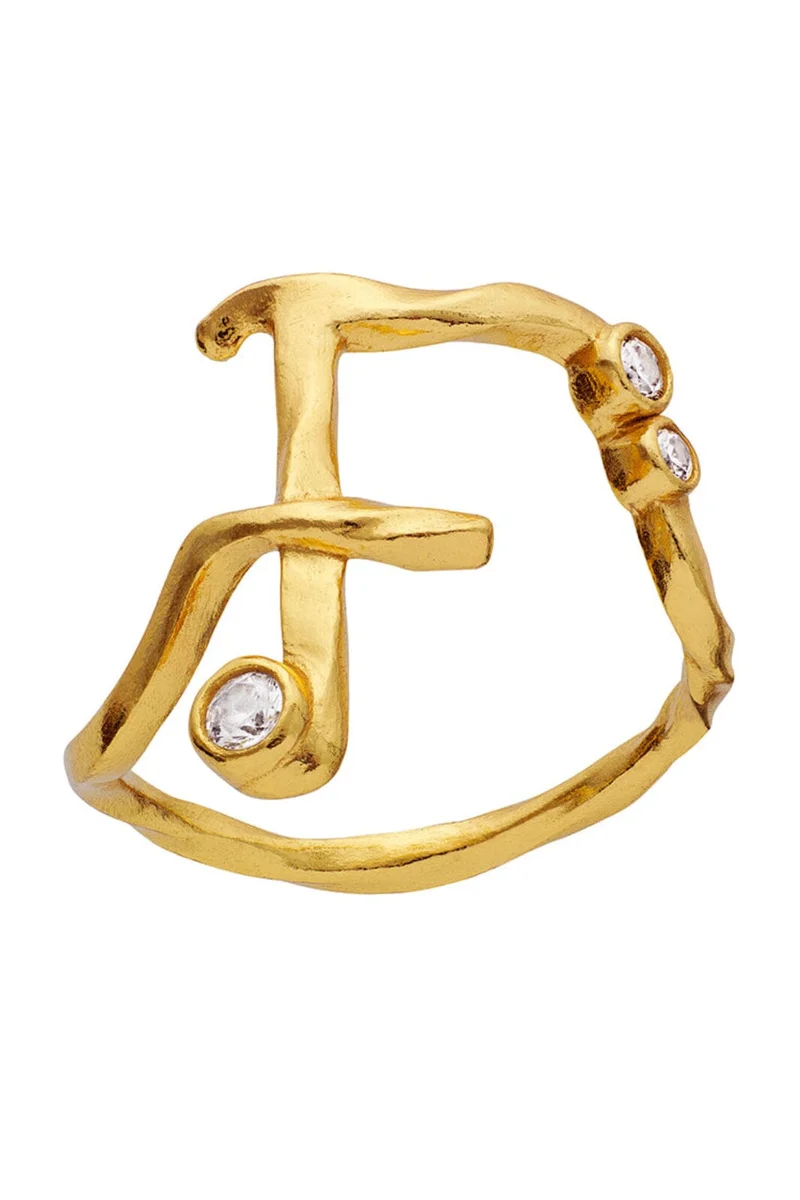 Maanesten - F Alphabet Ring - 4892a