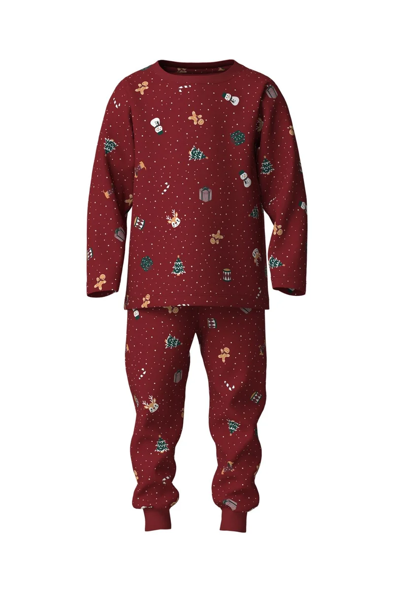 Name It - Nmnvismas Ls Nightset - 5129024 Red Dahlia Christmas
