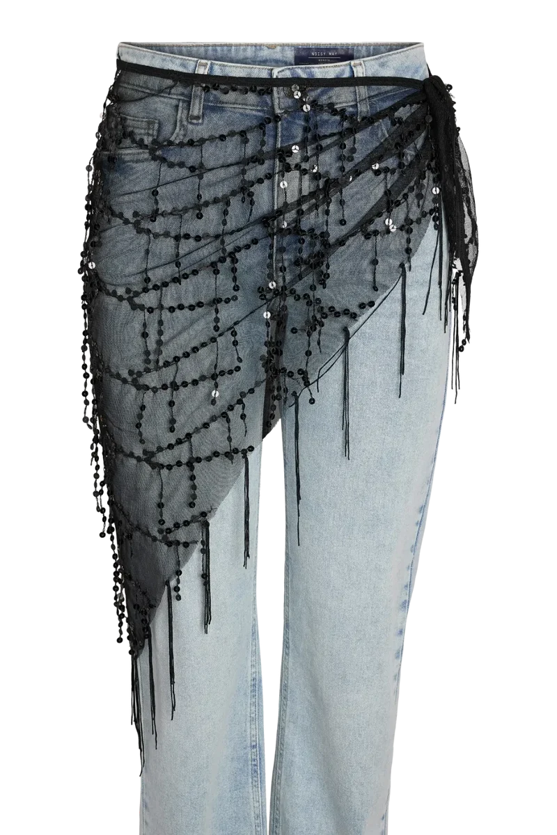 Noisy May - Nmdazzle Sequin Wrap Skirt - 5190931 Black Black Sequins