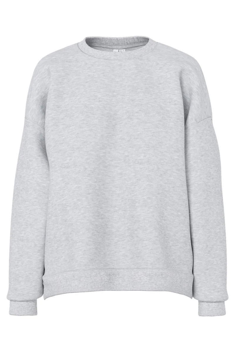 Pieces - Pcchilli Ls Loose Fit Sweat Top - 5102379 Light Grey Melange
