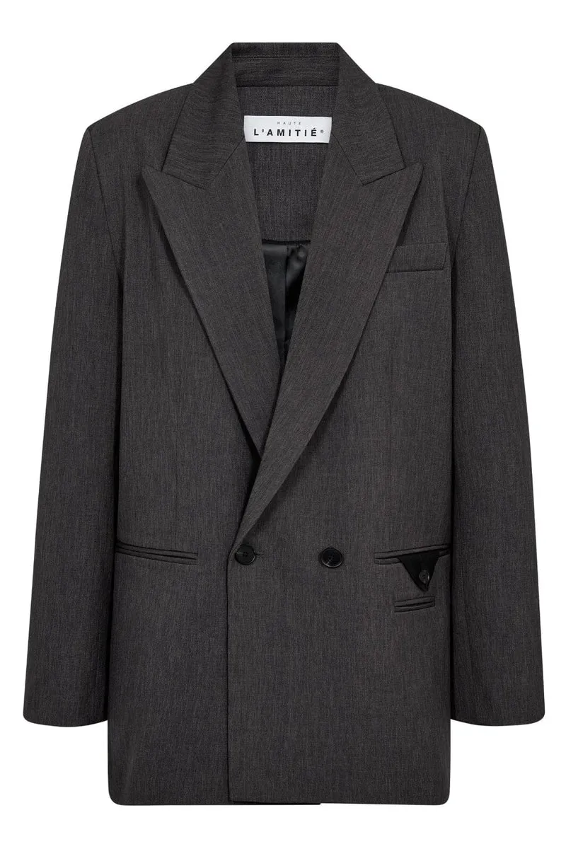 Haute L'Amitié - Amy Oversize Triangle Blazer HL10762 - Grey Melangé