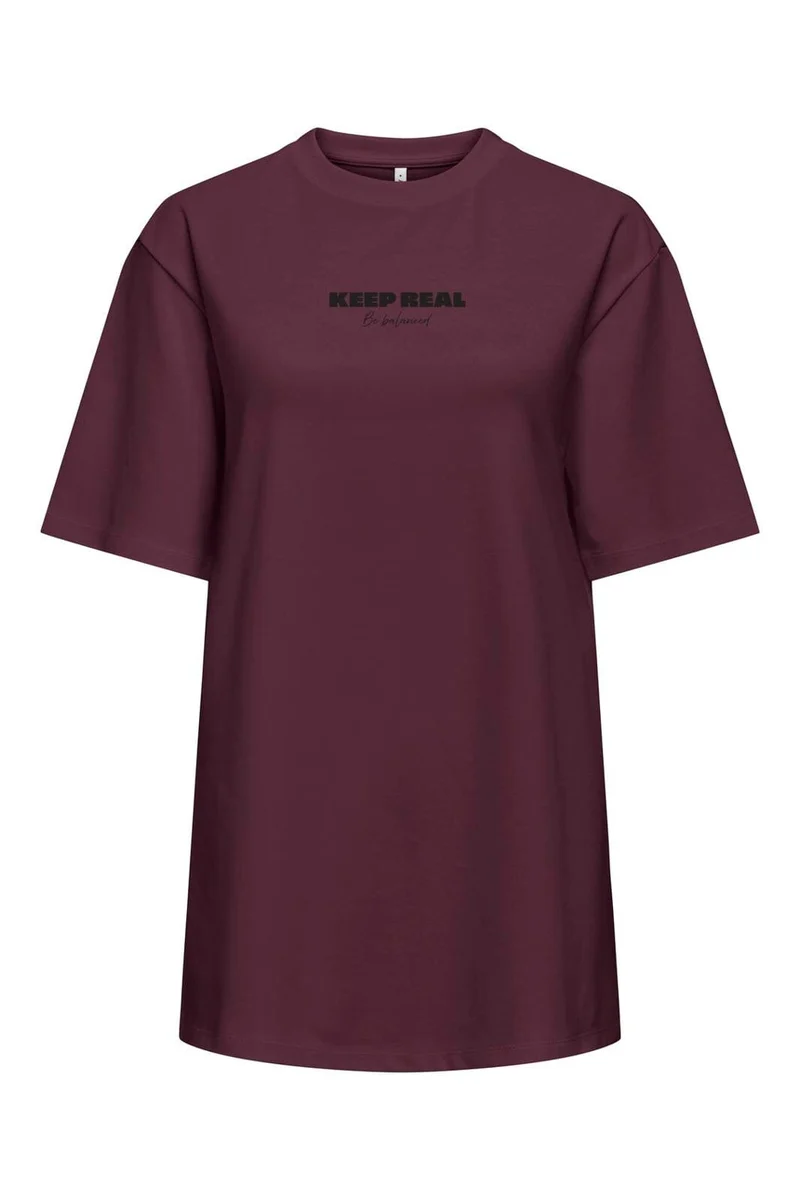 Only - Onlsuperior S/S O-Neck Long Top - 5136655 Fig Black Keep Real