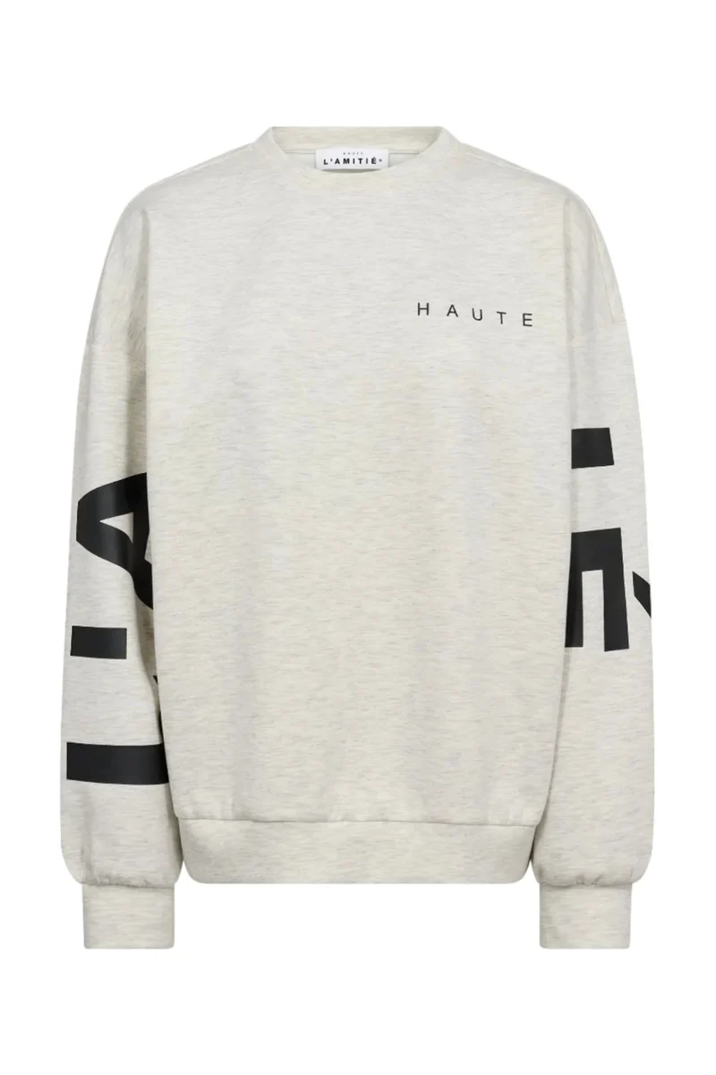 Haute L'Amitié - Maxi Split Logo Sweat HL10413 - Pearl Melange