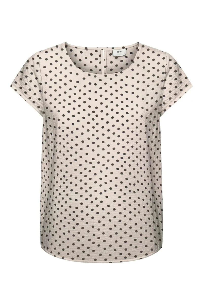 JDY - Jdytroya Life S/S Top Dia - 5085468 Pumice Stone 21-03-26 W. Black Dot