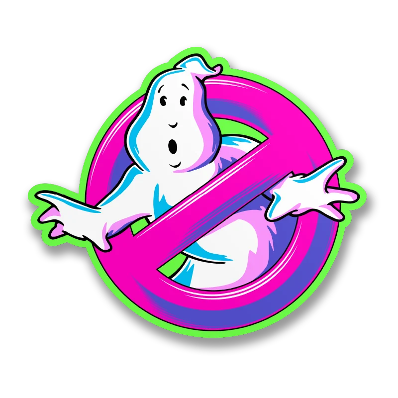 Ghostbusters Neon Logo Sticker
