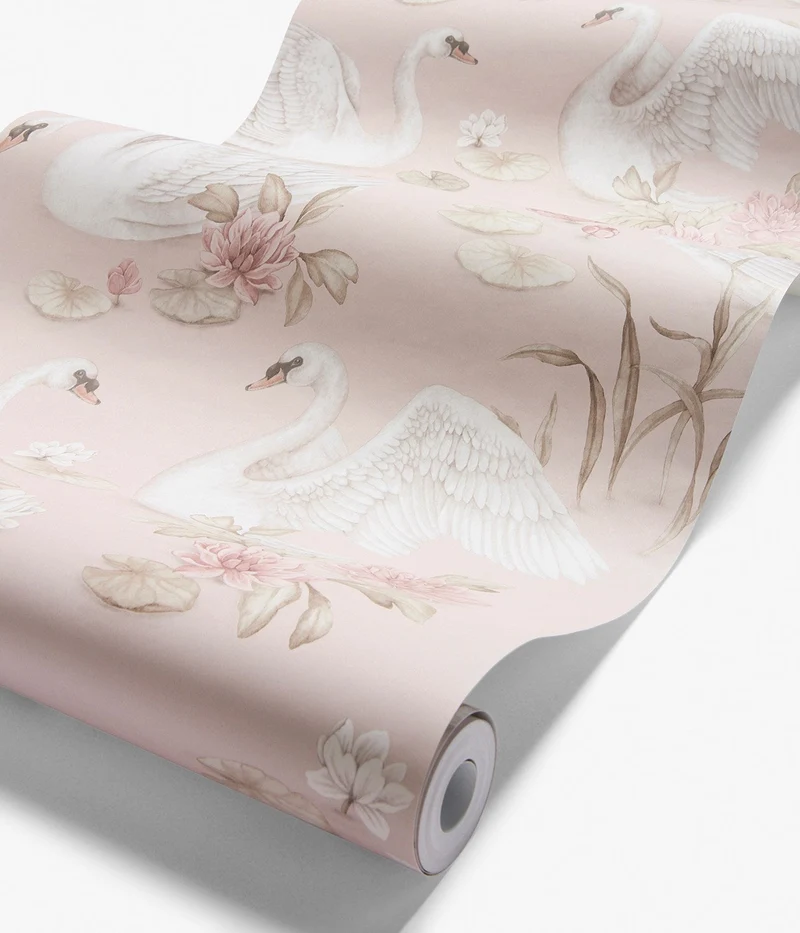Lily swan pink wallpaper