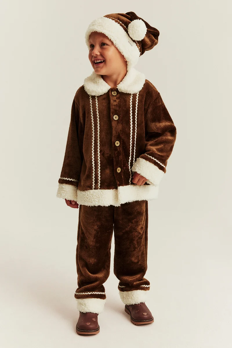 Kids brown/white gingerbread costume