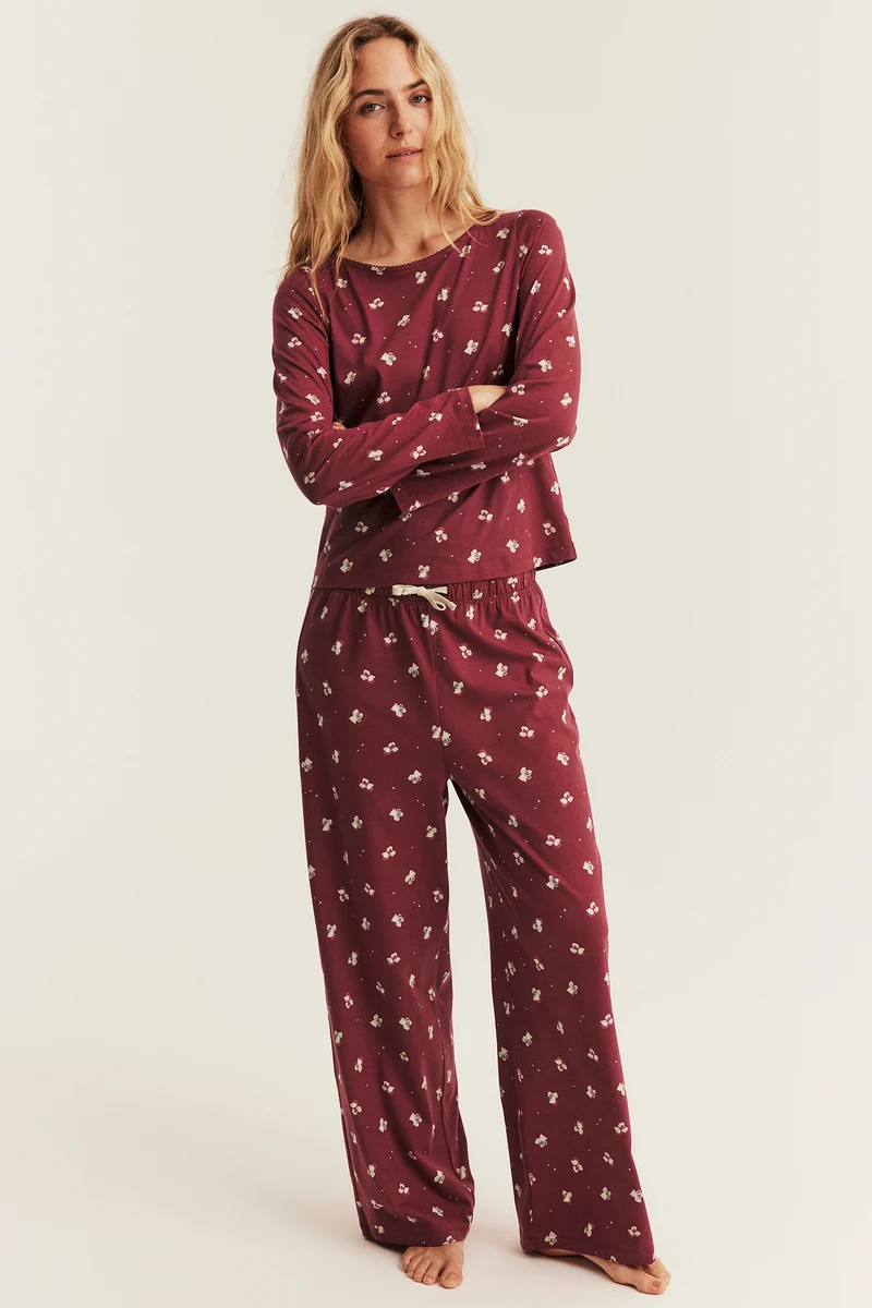 Women’s red teddy bear pyjamas