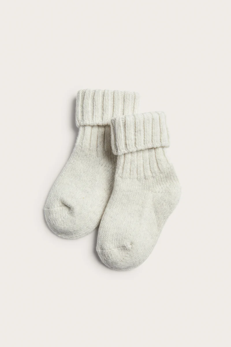 Kids beige socks in a wool blend