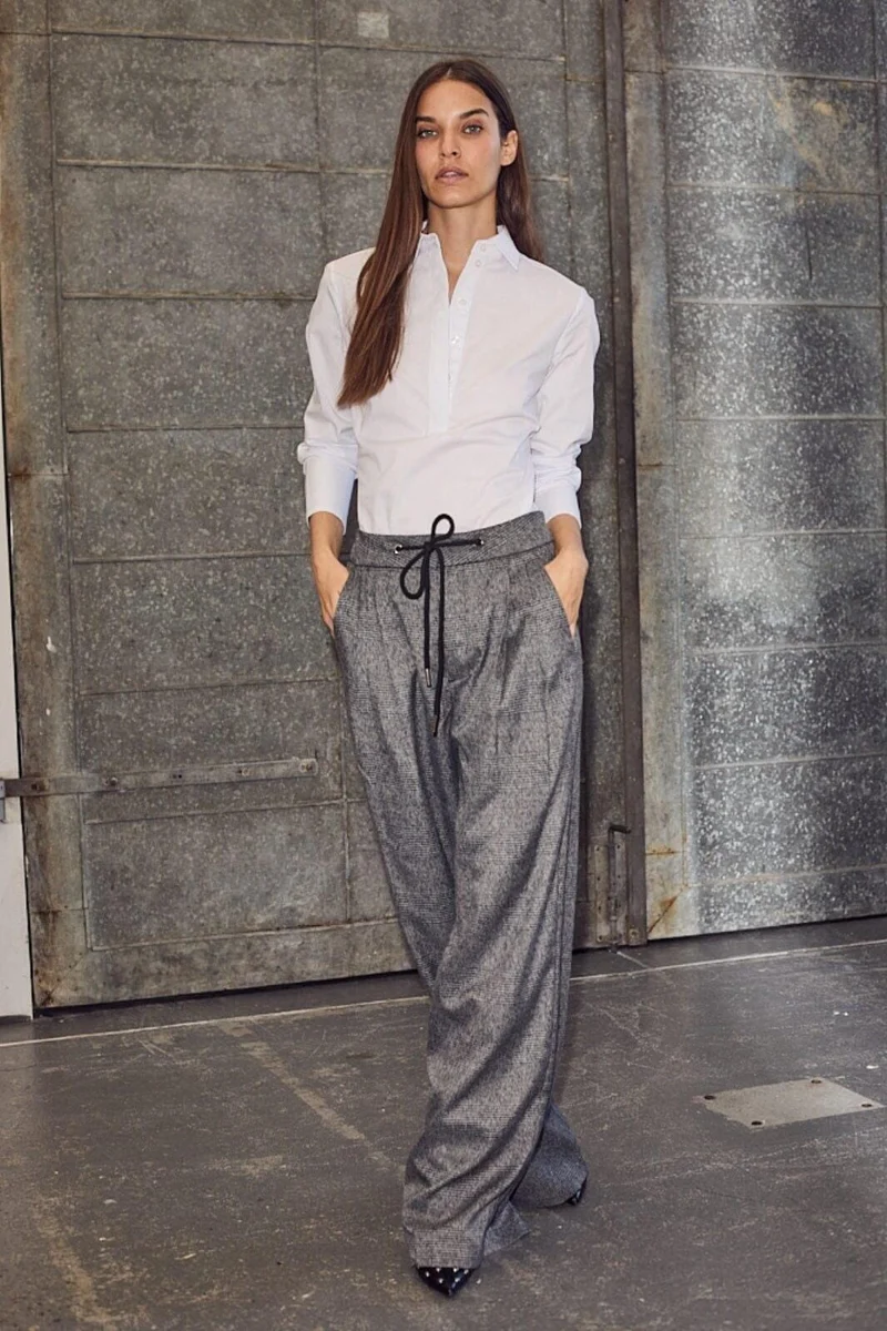 Haute L'Amitié - Michelle Check Tailor Tie Pants HL10305 - Grey