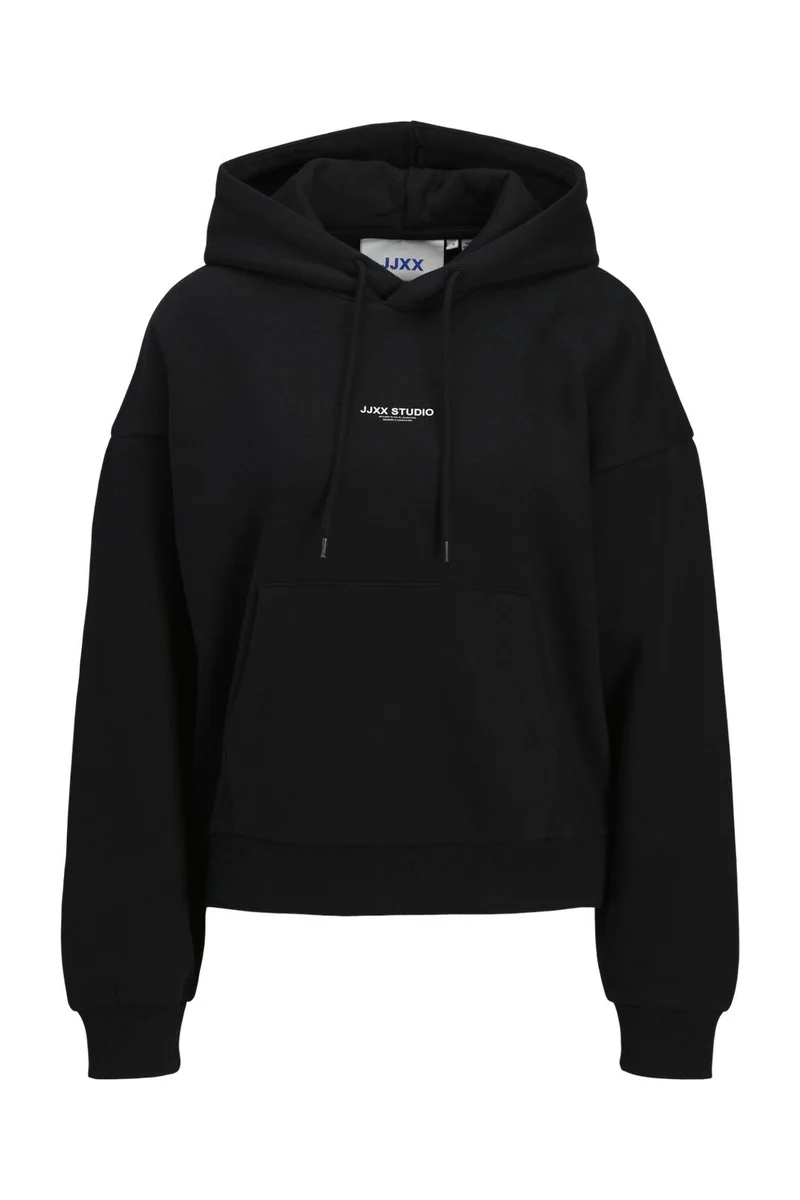 Jjxx - Jxstudio Vesterbro Ls Rlx Hood Swt - 4846035 Black Bright White Jjxx Studio