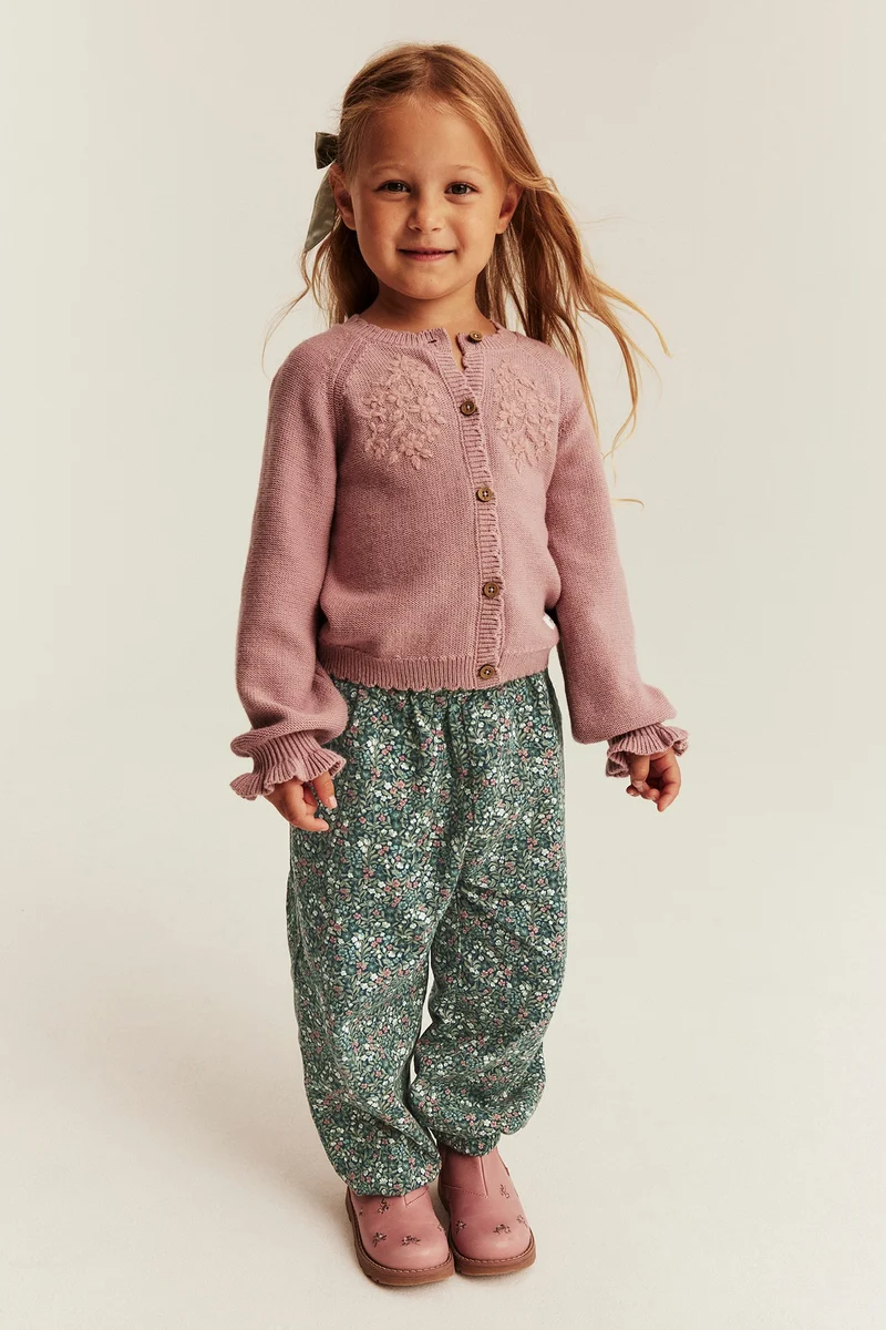 Kids floral twill trousers