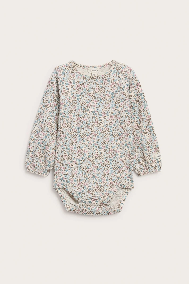 Baby bodysuit with floral print