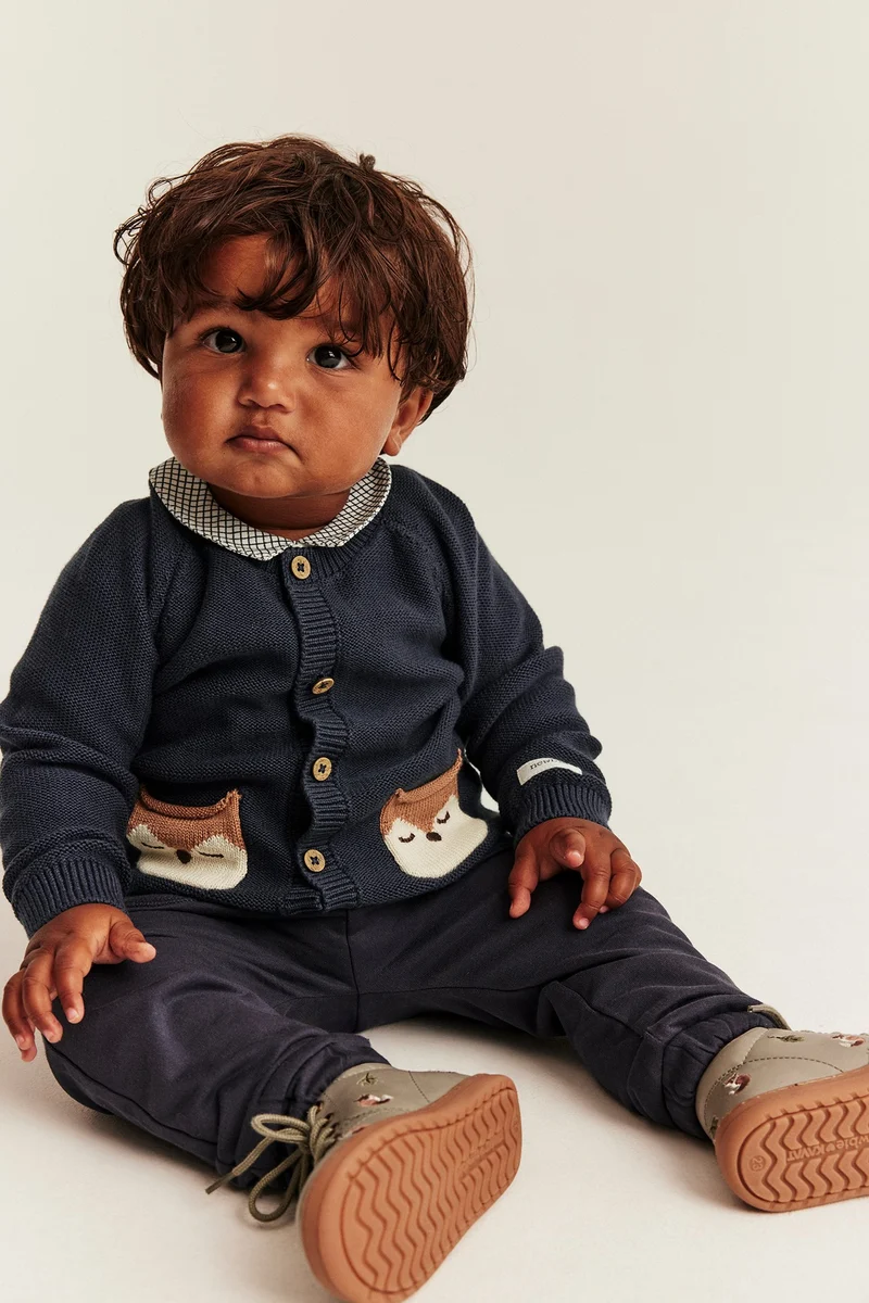 Baby blue knitted cardigan