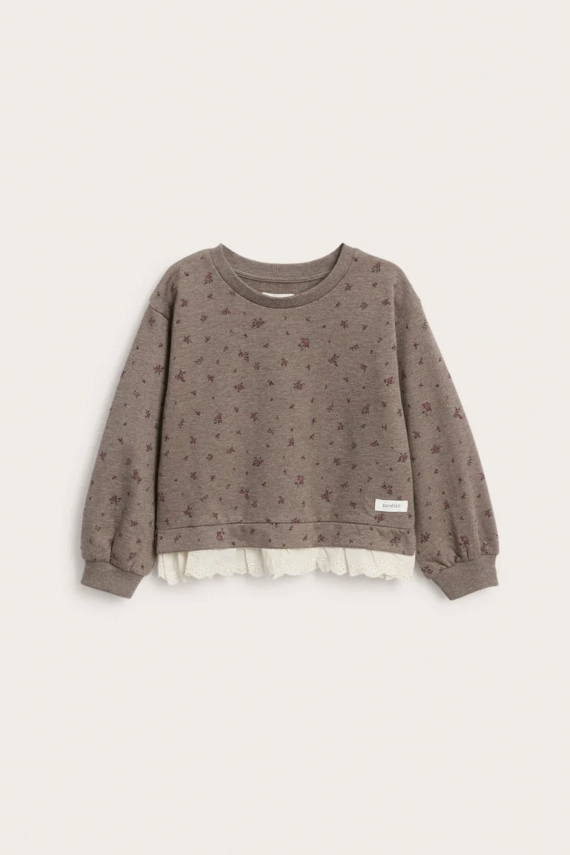 Baby & Kids sweatshirt with lace frill
