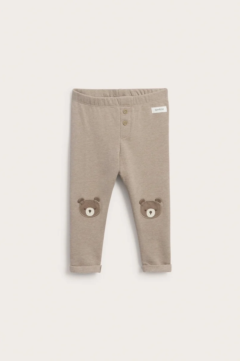 Baby leggings with bear detail