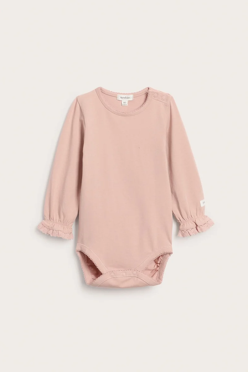 Baby pink long sleeve bodysuit