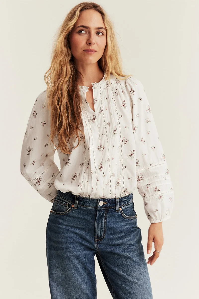 Women’s white floral blouse