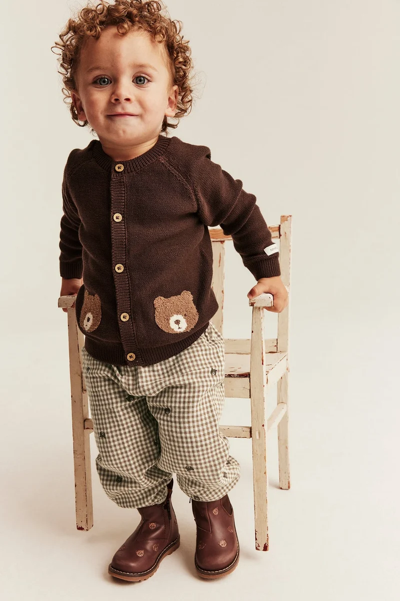 Baby brown checked trousers