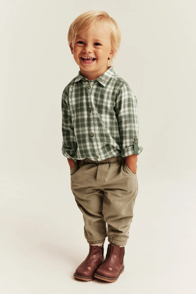 Baby collared shirt bodysuit