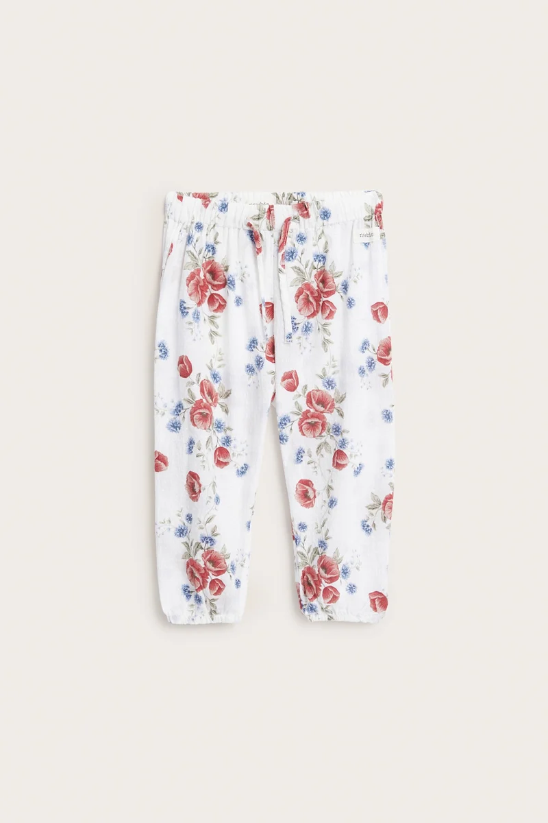 Baby white floral pants