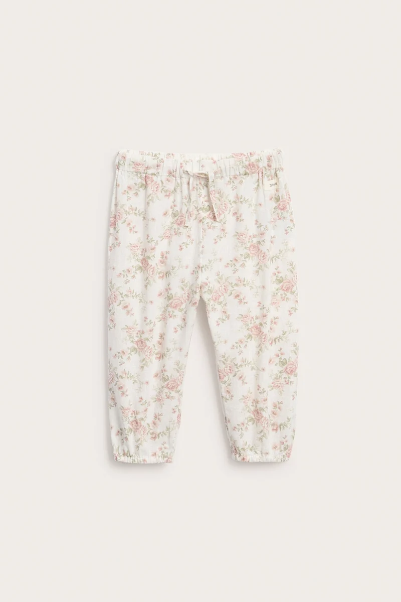 Baby white floral trousers