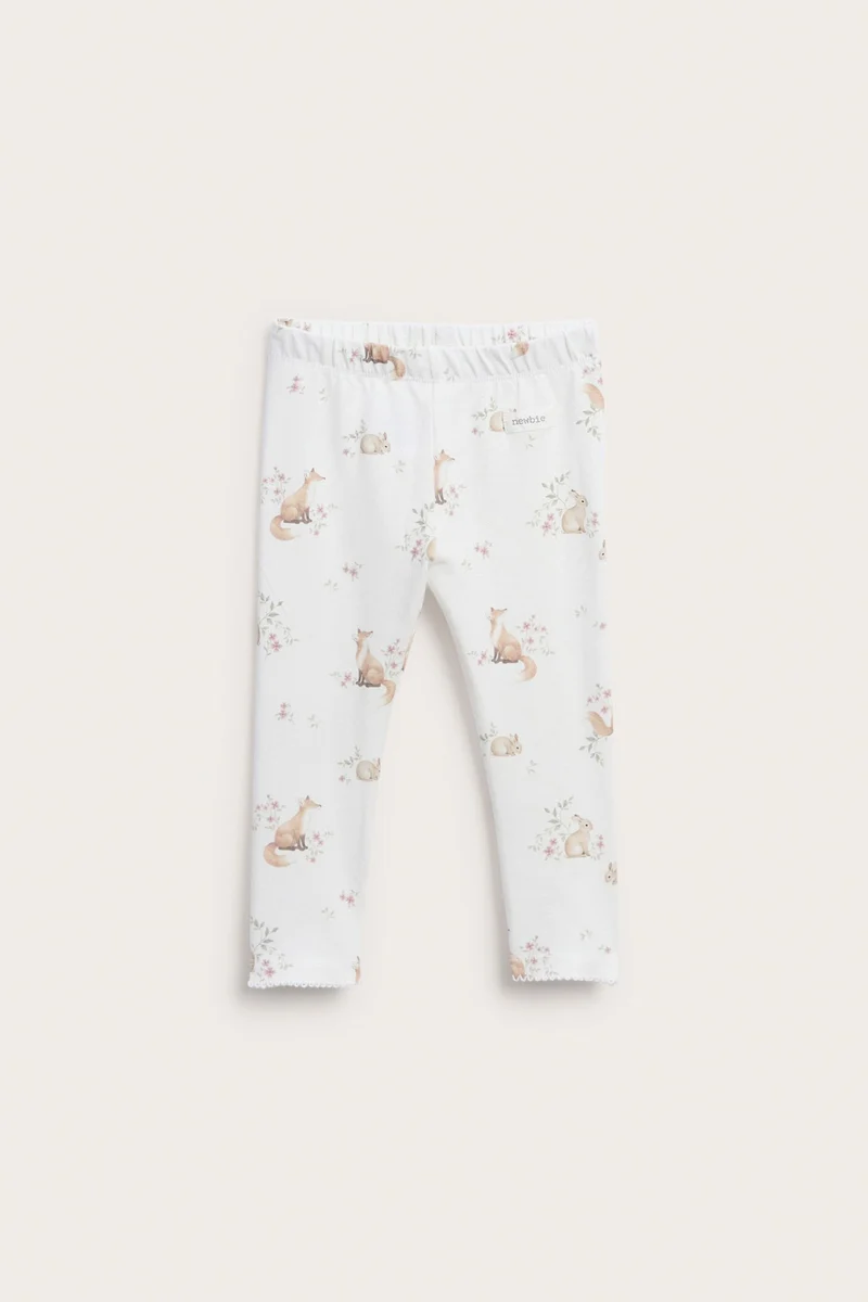 Baby white patterned leggings