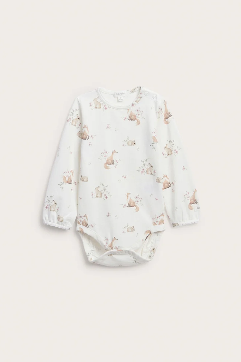Baby white patterned bodysuit