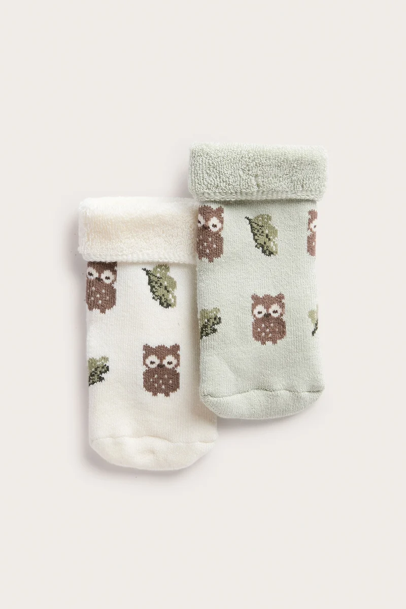 Baby socks with owls (2-pack)
