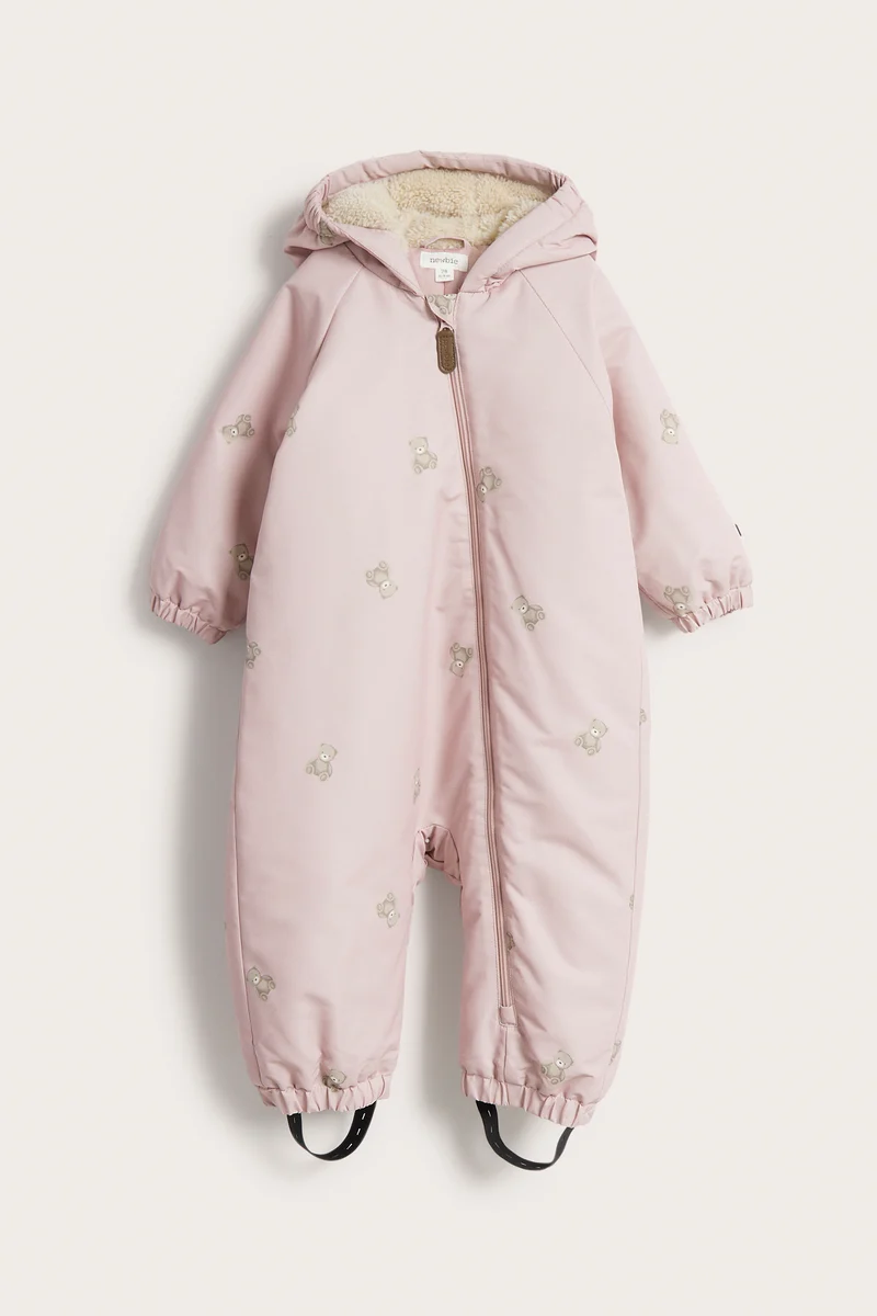 Baby pink padded pramsuit