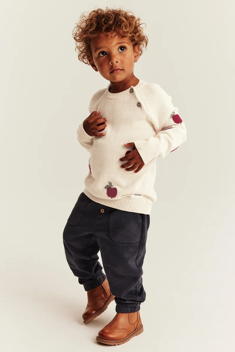Baby & Kids beige knitted jumper with apples