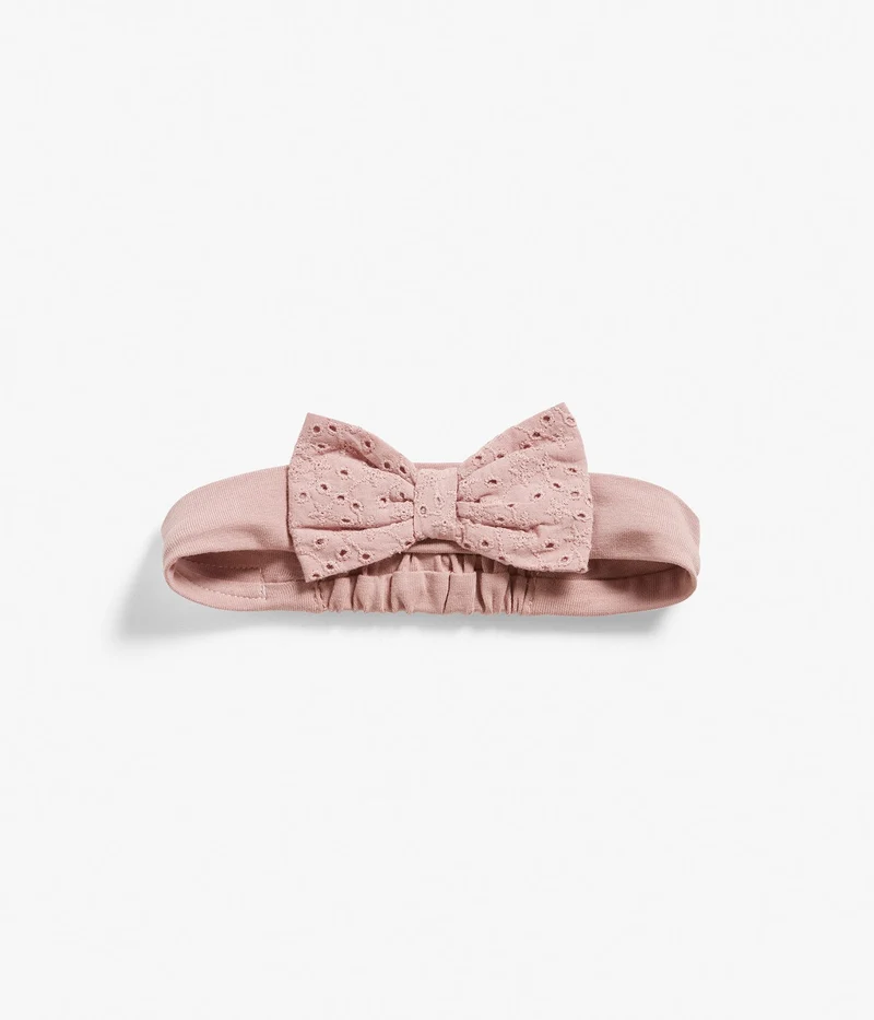Kids pink tricot bow headband