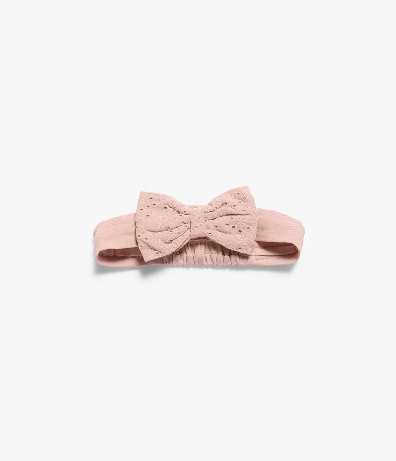 Kids pink lace-bow headband