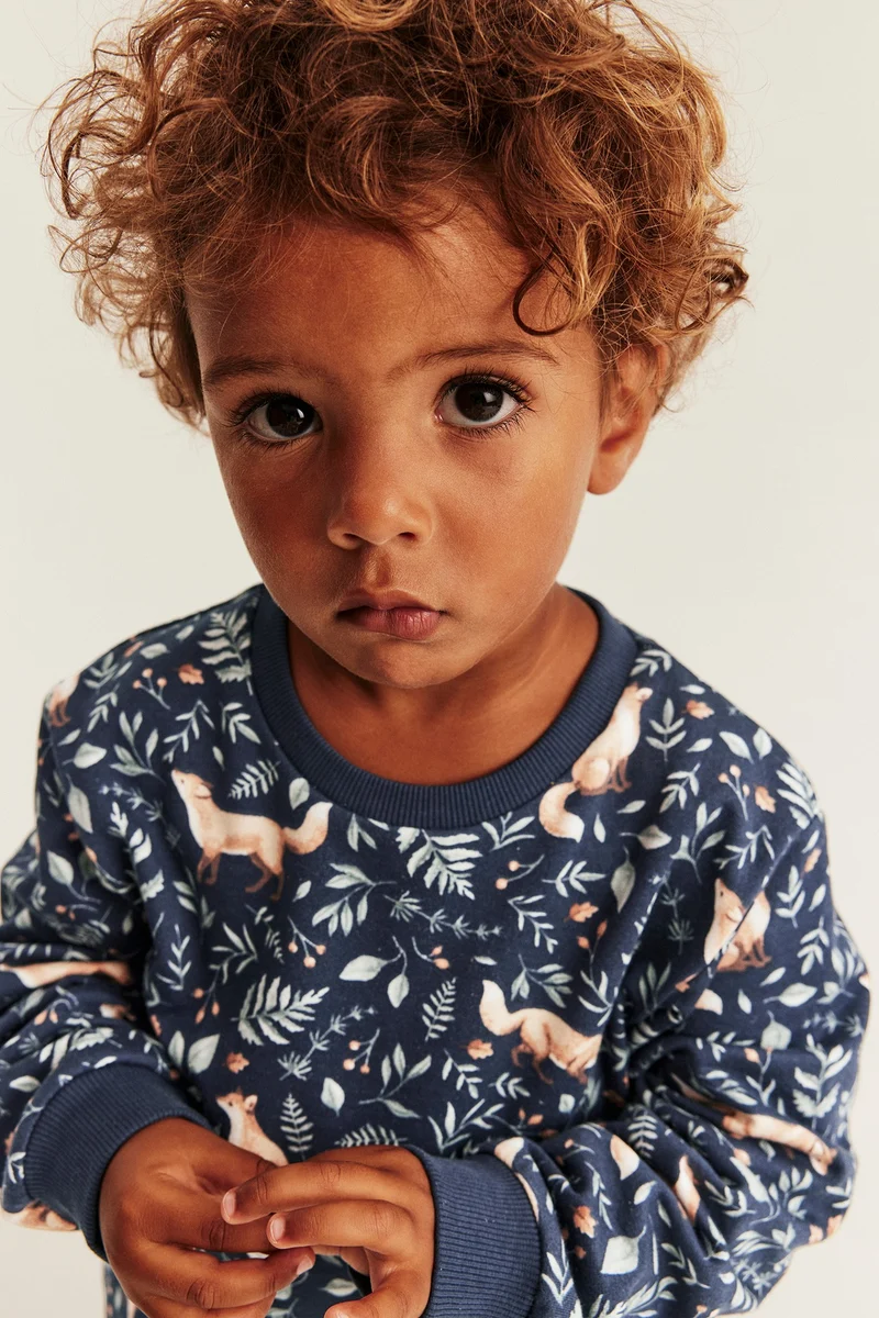 Baby & Kids blue sweatshirt with foxes