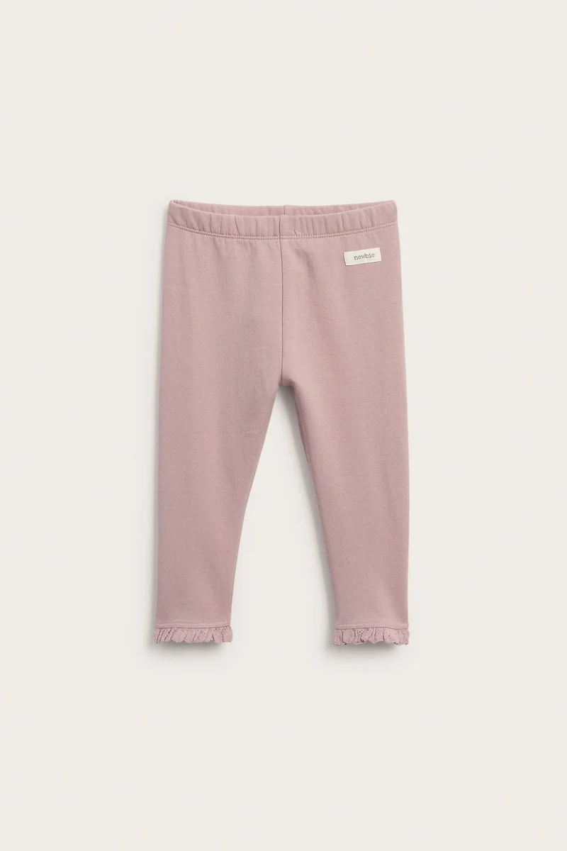 Baby pink leggings with brushed inside