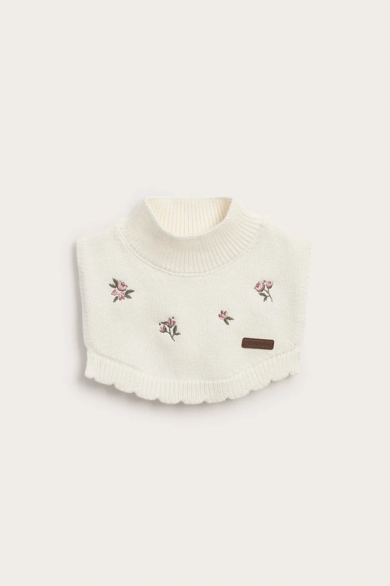 Baby & Kids white floral knitted polo neck