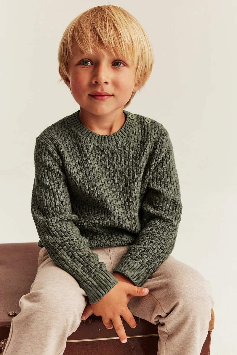 Baby & Kids green textured jumper