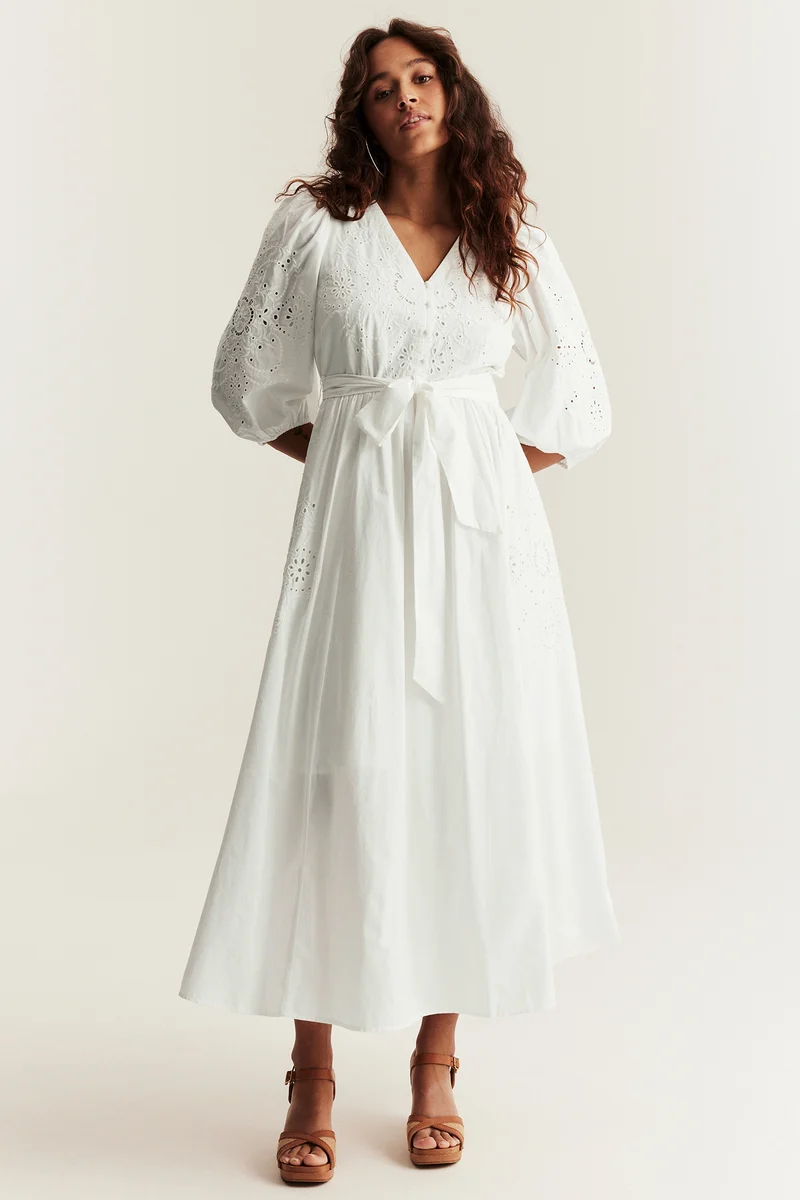 Women’s white embroidered dress