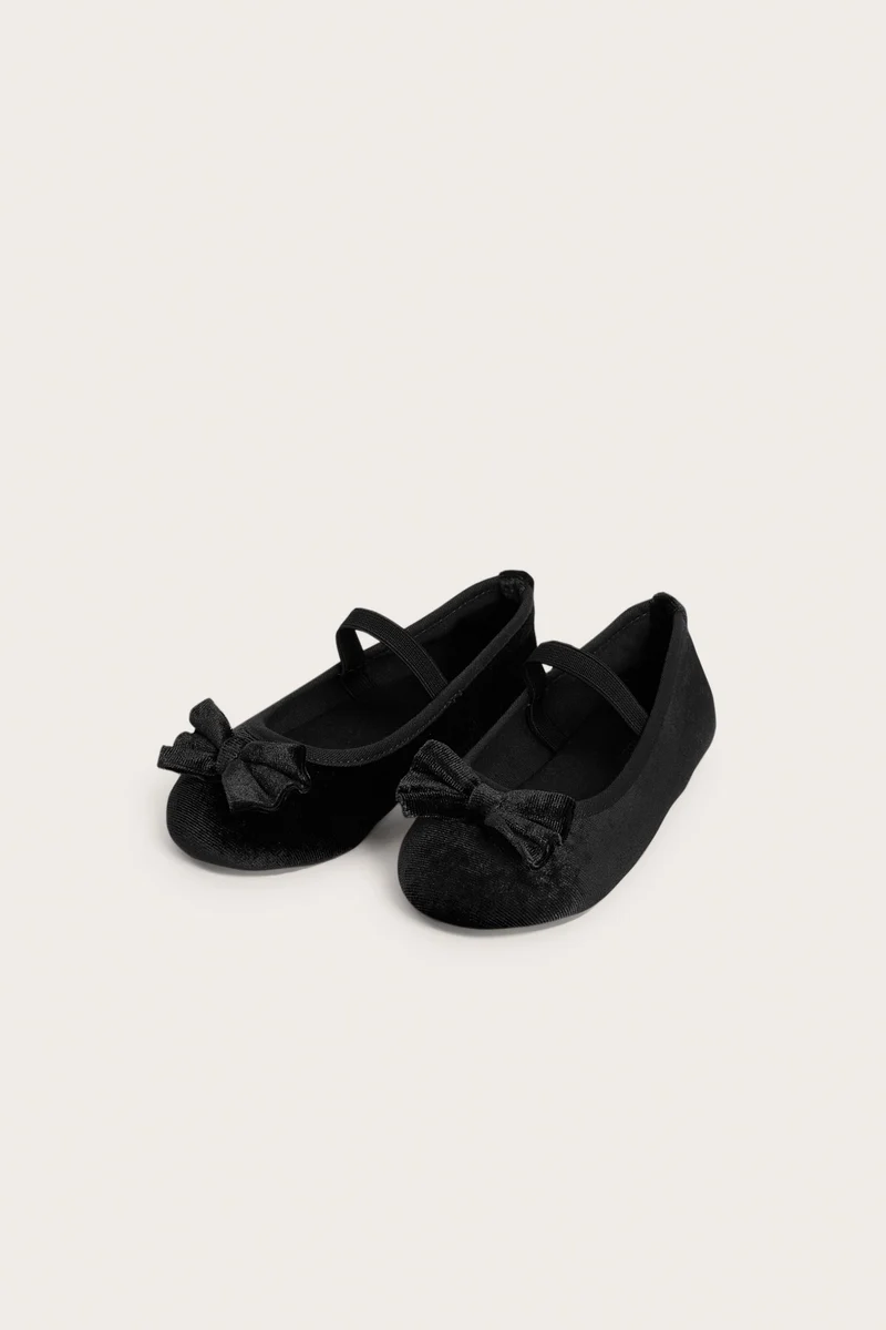 Baby & Kids black soft velvet ballet shoes