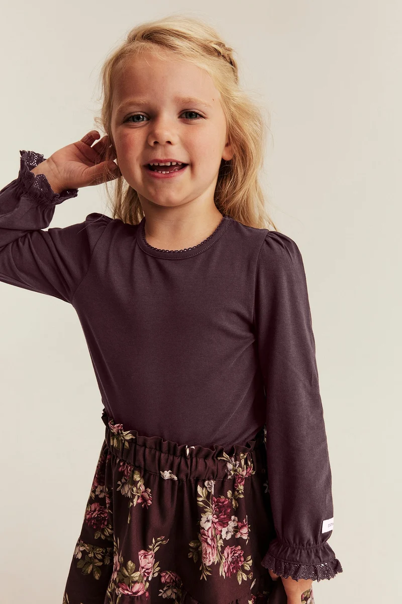 Baby & Kids purple top with lace trim