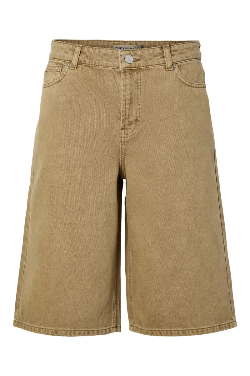 Pieces - Pckate Jorts - 5011165 Cedar Heavy Wash