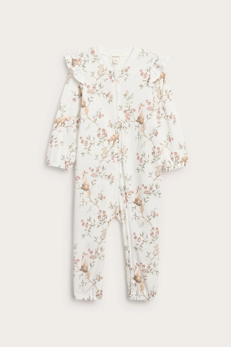 Baby floral pyjamas with frills