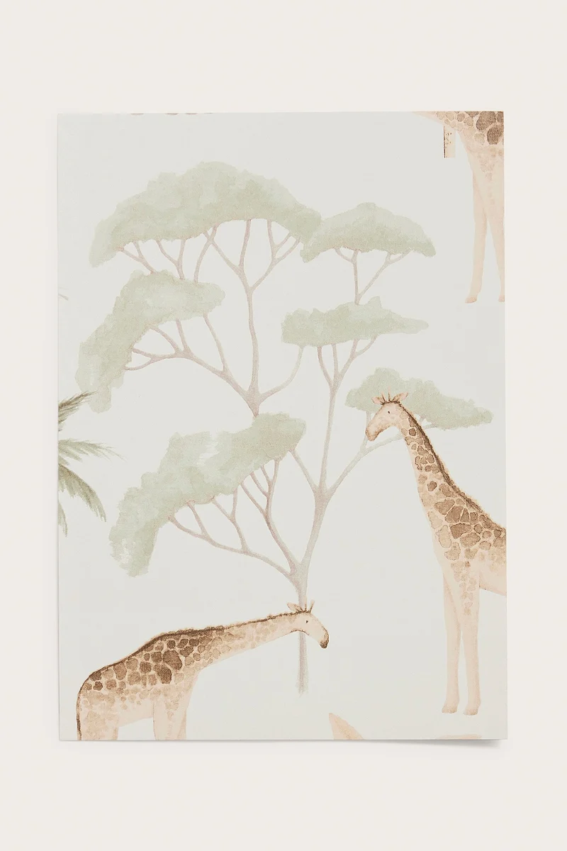Savannah white safari wallpaper sample
