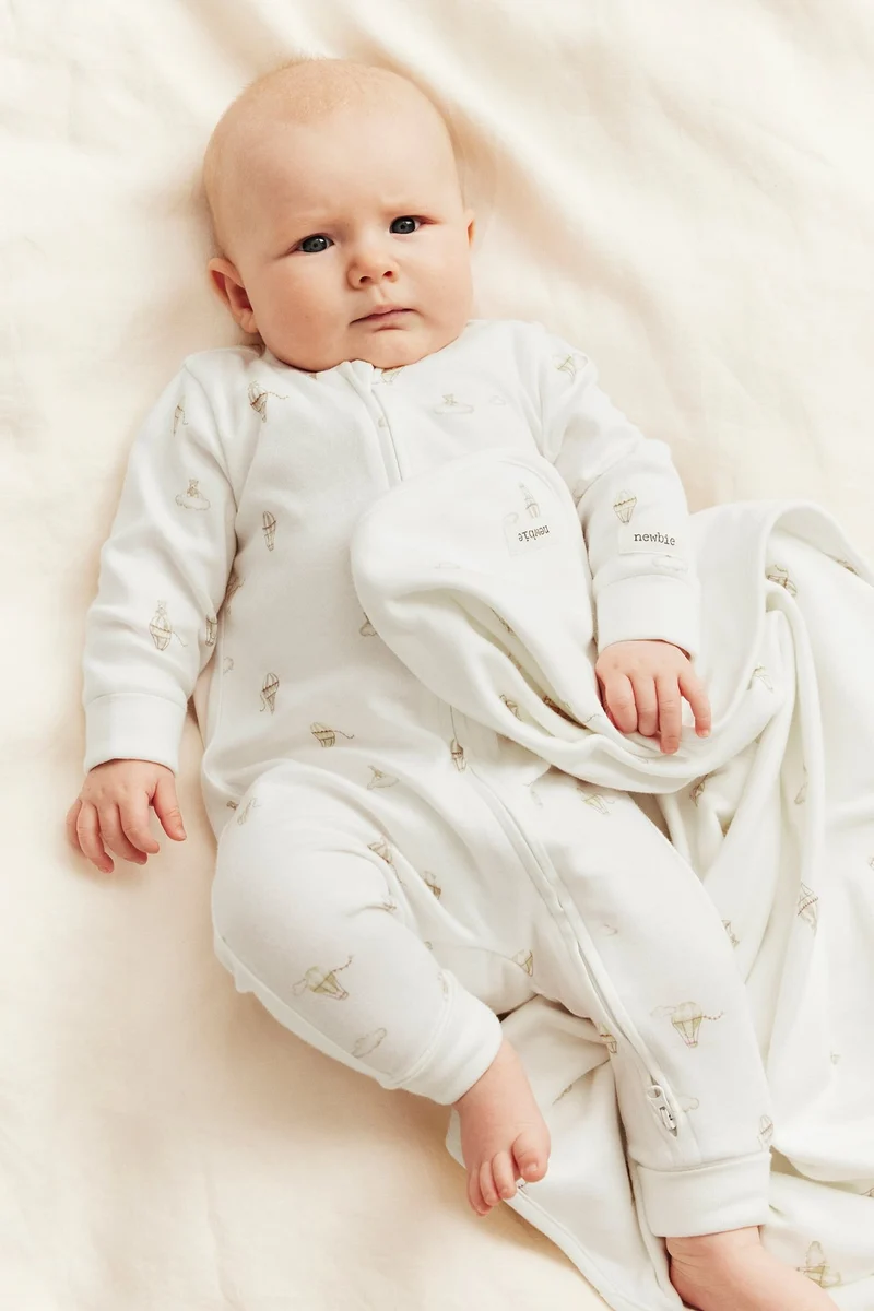 Baby white hot-air balloon pyjamas