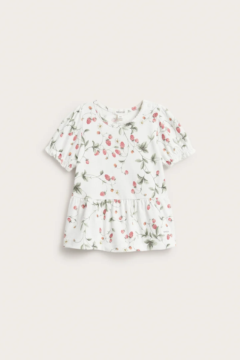 Baby wild strawberry peplum top