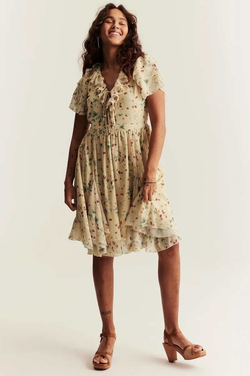 Women’s yellow wild strawberry dress