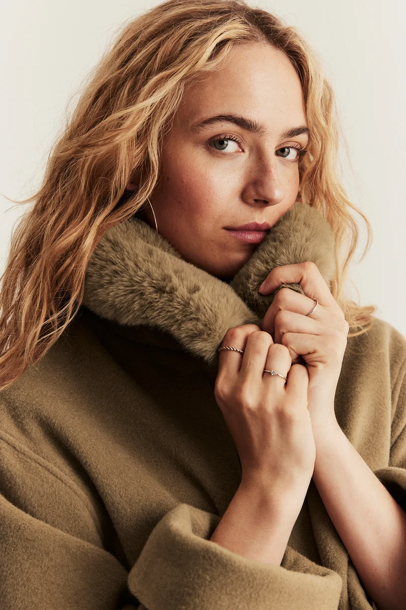 Women's brown wool blended coat